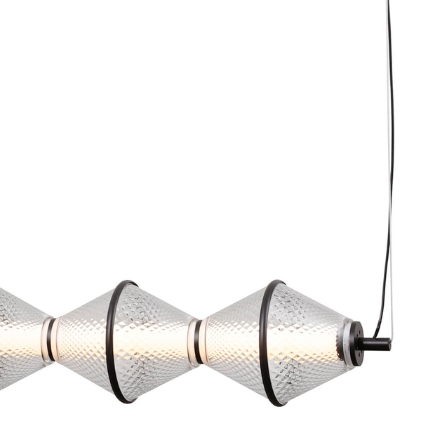 Zwieszana lampa Fuente PND-34395-5-BK LED 125W 3000K czarny przezroczysty