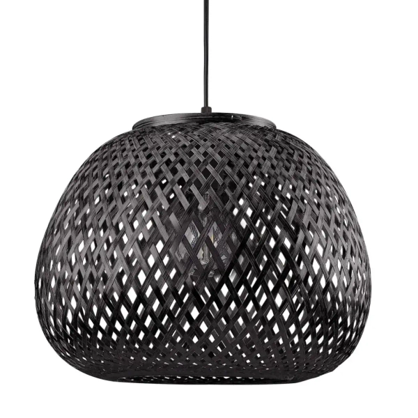 Ekologiczna lampa wisząca Zanzibar 329219 boho ażurowa czarna