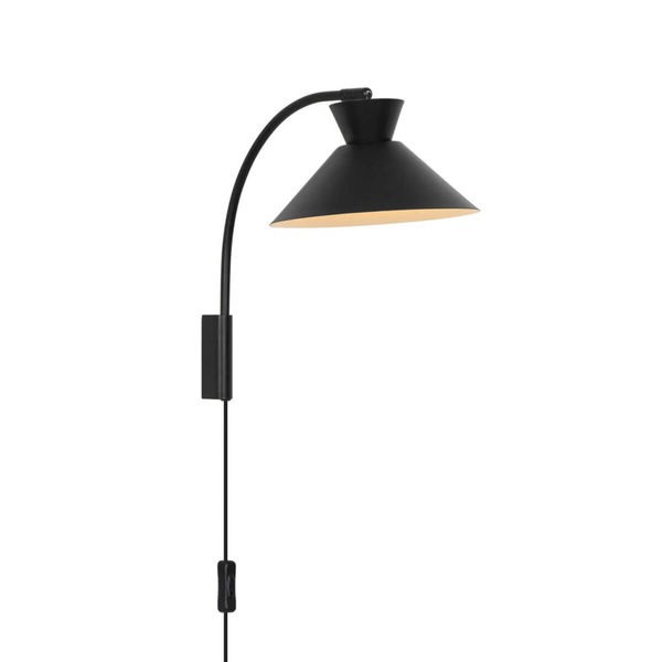 Regulowana lampa ścienna z włącznikiem DIAL 2213371003 czarny