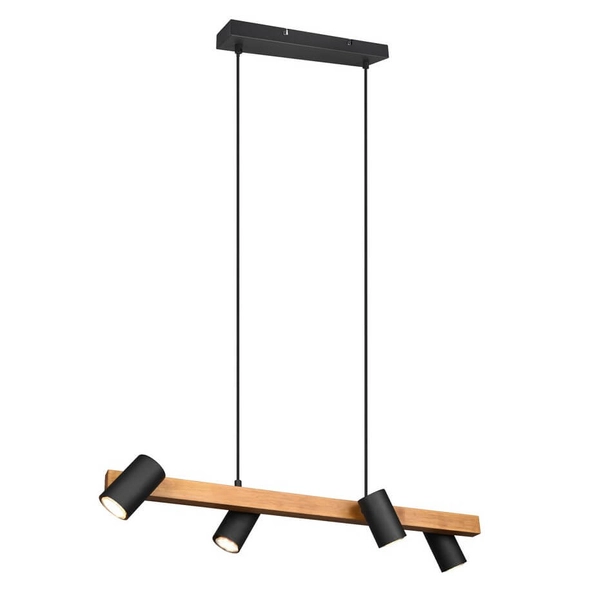 Lampa wisząca nad wsypę VANTOS DL432312490 Trio loftowa drewniana czarny