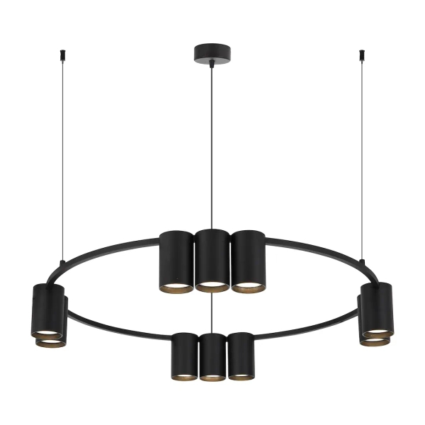 Salonowa lampa wisząca GENESIS ML0373 ring metalowy czarny