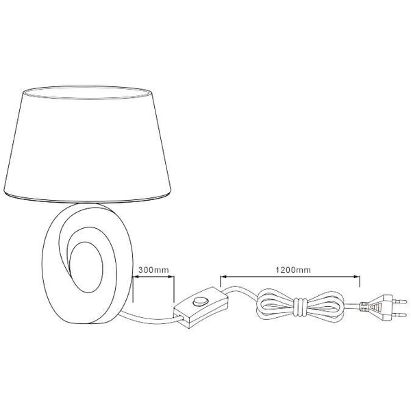 Stojąca LAMPA stołowa TABA R50511079 RL Light nocna LAMPKA abażurowa okrągła na biurko czarna złota