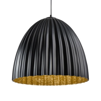 Zawieszana lampa do jadalni Telma 32027 Sigma plisowana czarna złota