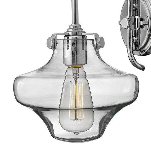 Szklany kinkiet Congress HK-CONGRESS1-B-CM Hinkley przezroczysty chrom