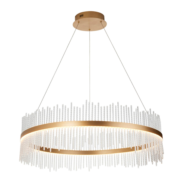 Okrągły żyrandol do salonu L&-1107672 LED 83W 3000K złoty przezroczysty