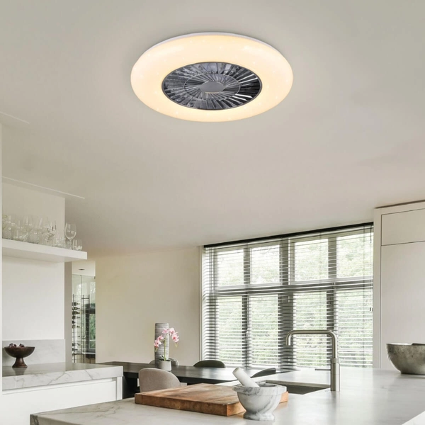 Wentylator sufitowy z pilotem Visby R62402106 LED 40W 3000-6500K srebrna