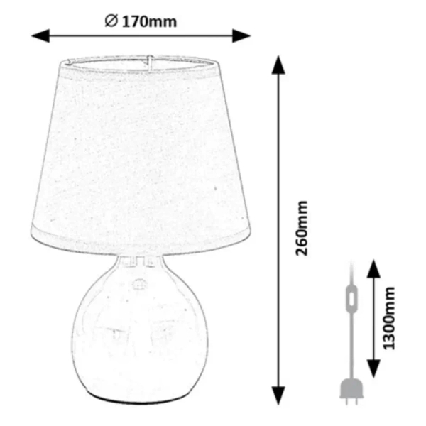 Ceramiczna lampa nocna Ingrid 74076 do czytania abażur beżowy