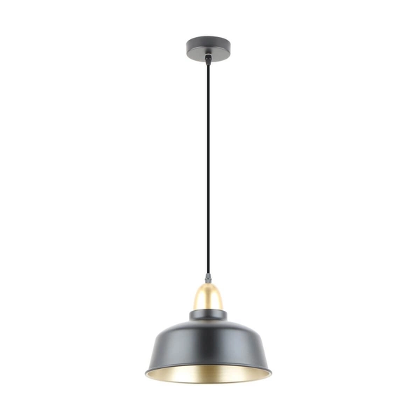 Wisząca lampa loftowa Mensa kopuła nad stół czarna złota