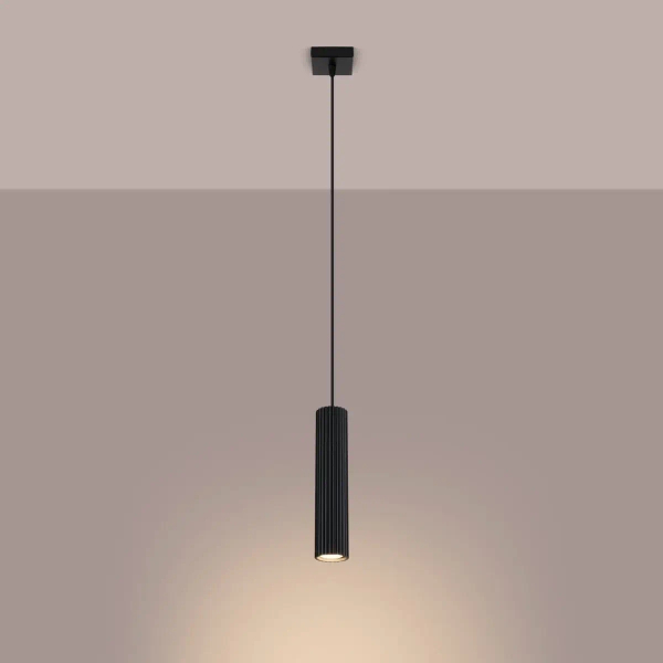 Podłużna lampa wisząca KARBON SL.1573 jadalniana tubka czarny