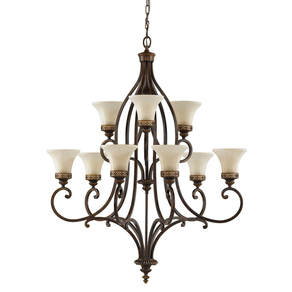 Lampa wisząca FE-DRAWING-ROOM9 9-punktowa nad stół brązowa