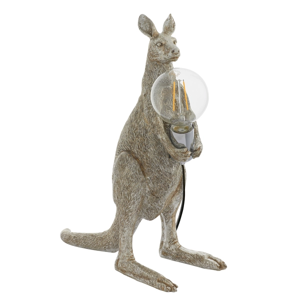 Dekoracyjna lampa stołowa L&-195072 Light& kangur srebrny chrom
