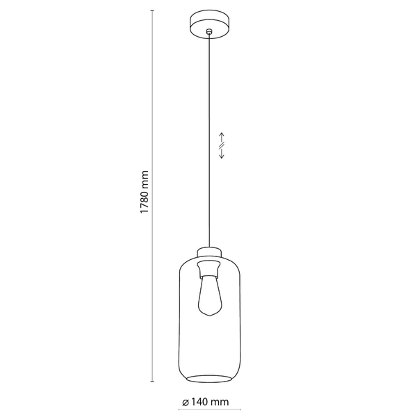 Owalny zwis do salonu Marco 2077 TK Lighting industrialny szklany grafit