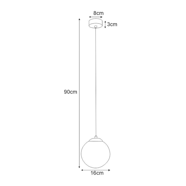Lampa wisząca Savoy K-4921 szklana kula biała czarna