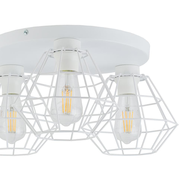 Sufitowa potrójna lampa loftowa Diamond 6214 TK Lighting druciana biała