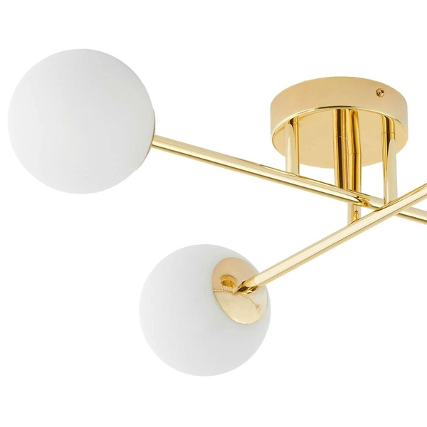 Plafon LAMPA sufitowa ASTRA 10771405 Kaspa szklana OPRAWA pręty molekuły na wysięgnikach sticks złote białe