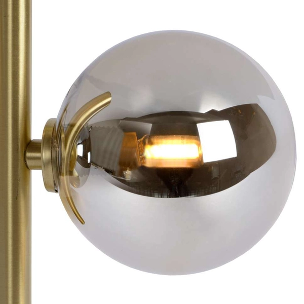 Stojąca LAMPA stołowa TYCHO 45574/02/02 Lucide loftowa LAMPKA szklane kule przydymione mosiądz