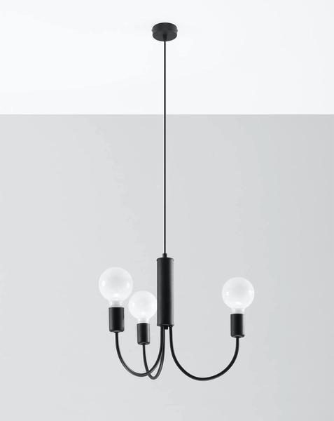 LAMPA wisząca SL.0856 świecznikowa OPRAWA metalowy zwis czarny