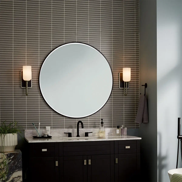 Ścienny kinkiet do łazienki Solia KL-SOLIA-1W-BNB na wysięgniku IP44 nikiel