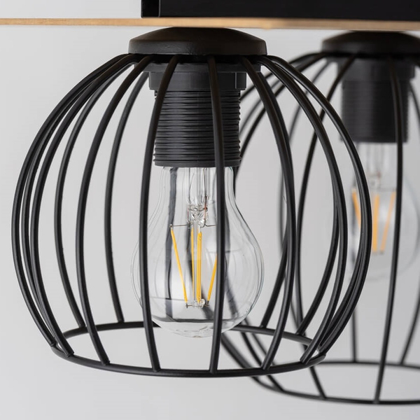 2-punktowa lampa sufitowa Cyber 32358 klatki czarne do salonu