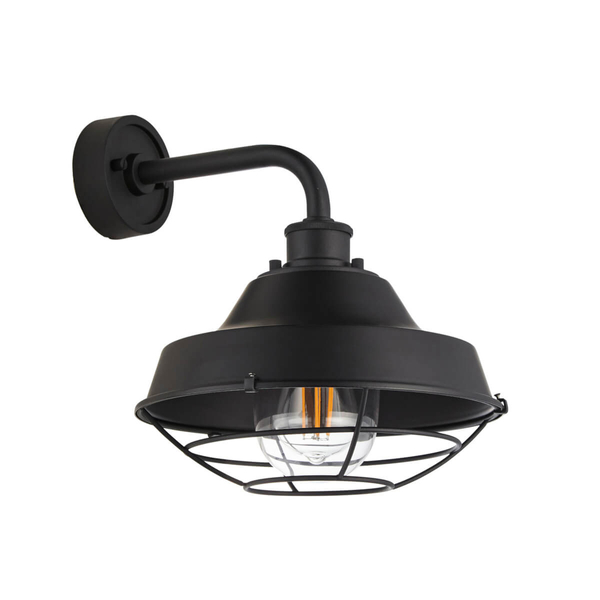 Kopułowa lampa ścienna L&-195888 IP44 czarny przezroczysty