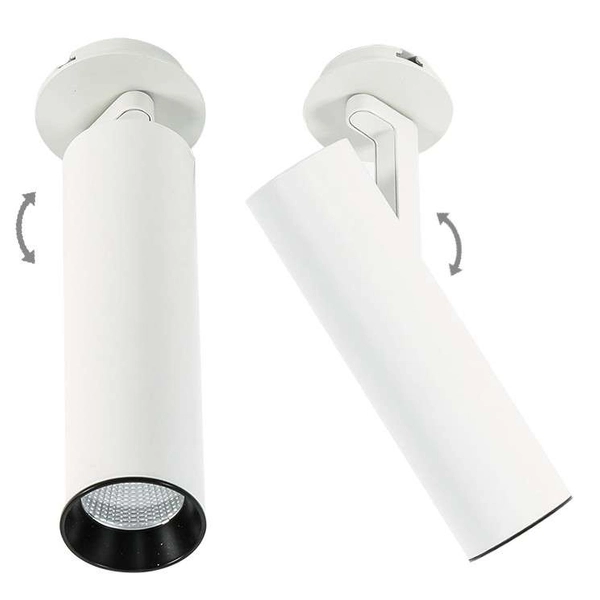 LAMPA sufitowa BOCCA SL74055/18W 4000K WH+BL Italux metalowa OPRAWA spot LED 18W tuba regulowana biała