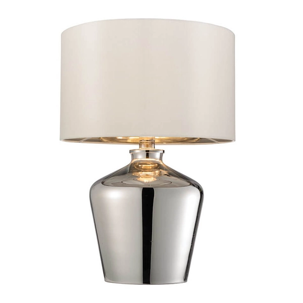 Abażurowa lampa stołowa Waldorf 61198 Endon kość słoniowa chrom