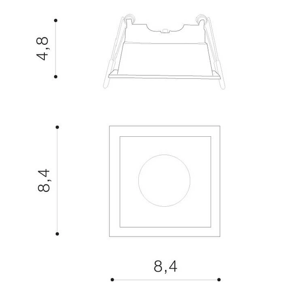 Kwadratowa lampa sufitowa do kuchni MILET AZ4075 Azzardo podtynkowa biały