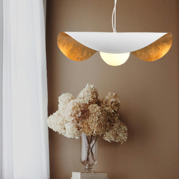 Szklana lampa wisząca ENZO ST-F22020601-D40 white kula biały złoty