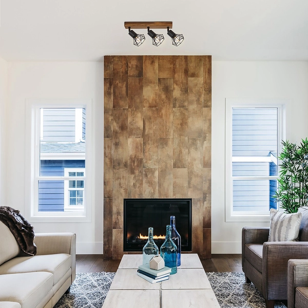 Czarne klatki druciane Zeus 3139 regulowany plafon natynkowy salonowy