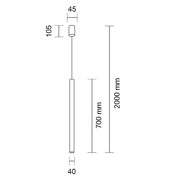 LAMPA wisząca YABU 5526 Shilo metalowa OPRAWA sopel ZWIS tuba czarna