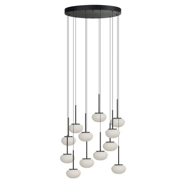 Kaskadowa lampa wisząca SERENITY AZ6534 LED 84W 3000K kule białe czarne