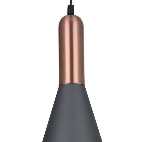 Industrialna LAMPA wisząca KHALEO MDM-3030/1 GR+RC Italux metalowa OPRAWA zwis loft stożek miedź szary