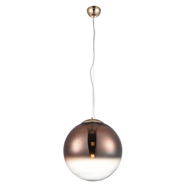 Kulista lampa wisząca Iris AZ3109 Azzardo szklana do przedpokoju miedź