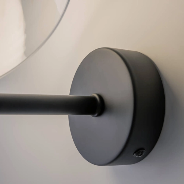 Naścienna lampa do przedpokoju Memory MOD177WL-01B czarna przezroczysta