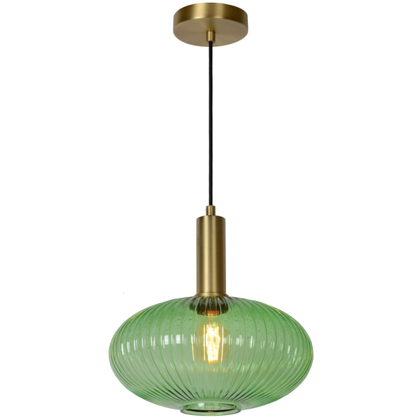 LAMPA wisząca MALOTO 45386/30/33 Lucide loftowa OPRAWA szklany zwis zielony mosiądz