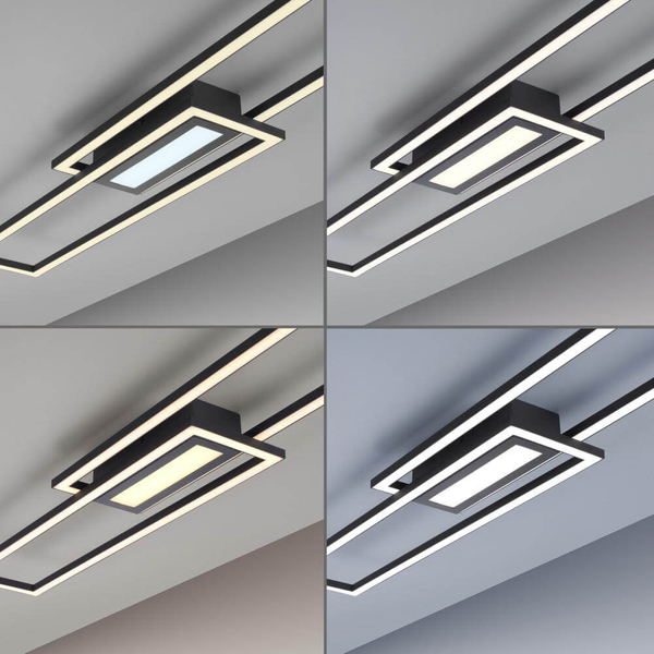 Sufitowa lampa Asmin prostokąty ramki LED 45W 3000K aluminium stal