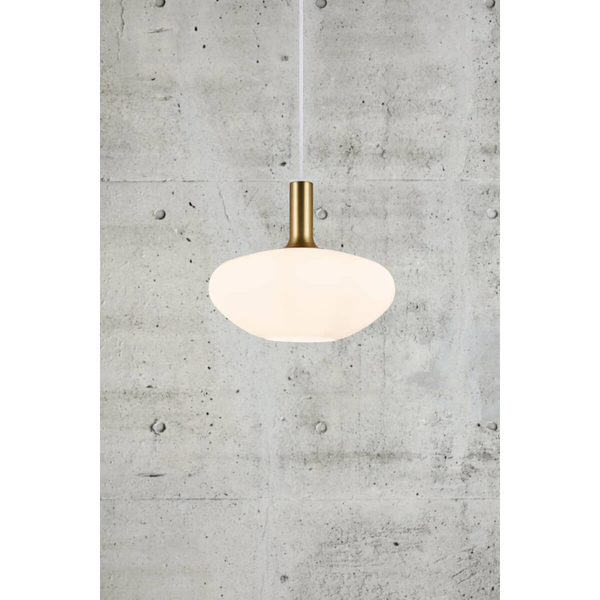 Szklana lampa wisząca do jadalni Alton 48973001 biały złoty