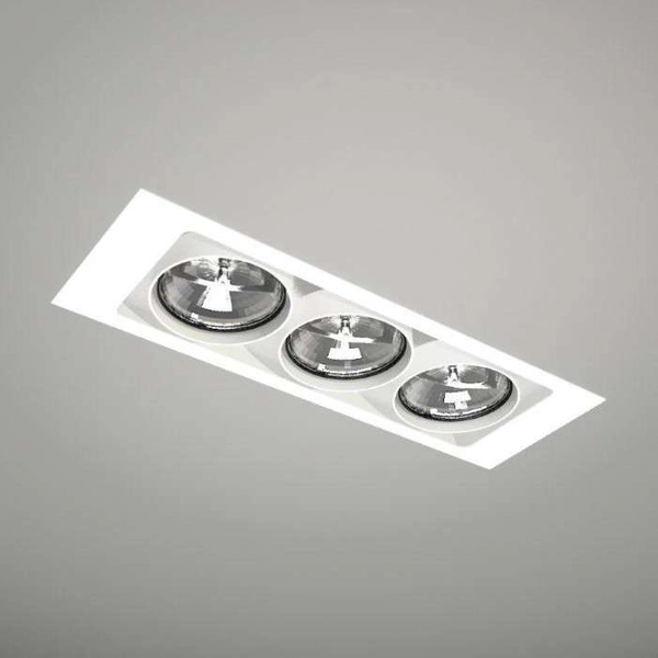 Spot LAMPA sufitowa MUKO 7358 Shilo podtynkowa OPRAWA prostokątna OCZKO do zabudowy WPUST biały