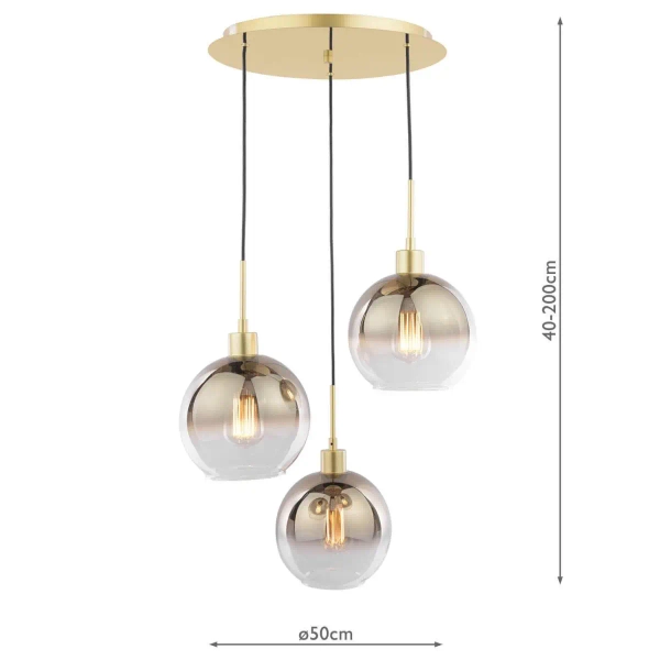 Lampa wisząca nad stół Lycia LYC8835 do jadalni kule złote