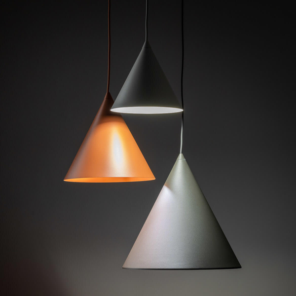 Wisząca lampa stożkowa Cono 6633 trójkąt do kuchni ceglana szara czarna