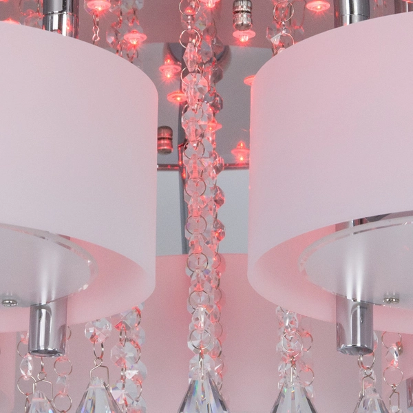 LAMPA sufitowa DRS8006/5 8C LED 300W Elem metalowa OPRAWA z pilotem crystal glamour chrom biała