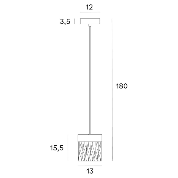 Szklana lampa wisząca Vetro P0573D LED 4,5W 3000K złoty przezroczysty