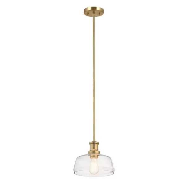 Klasyczna lampa wisząca Nottinghill mosiądz przezroczysta szklana 1xE27 ELS-NOTTINGHILL-P-PNBR