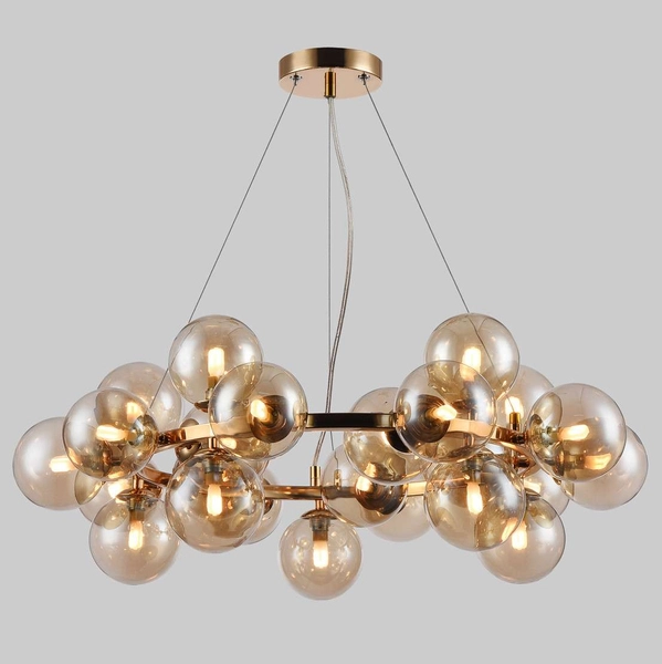 Lampa wisząca CABELLA PND-5252-25-GD-CGN Italux kule bubbles cumulus złote koniak