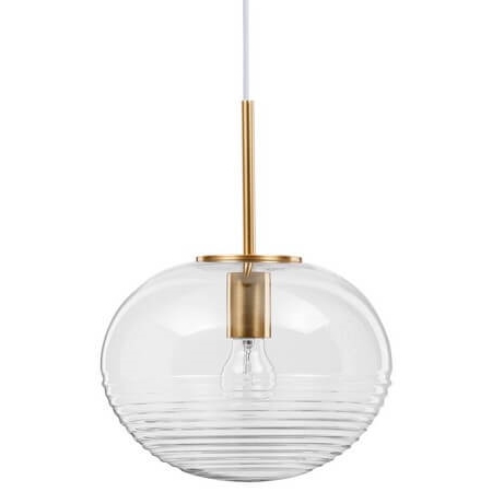 Kulista lampa wisząca Haina nad stół złota przezroczysta