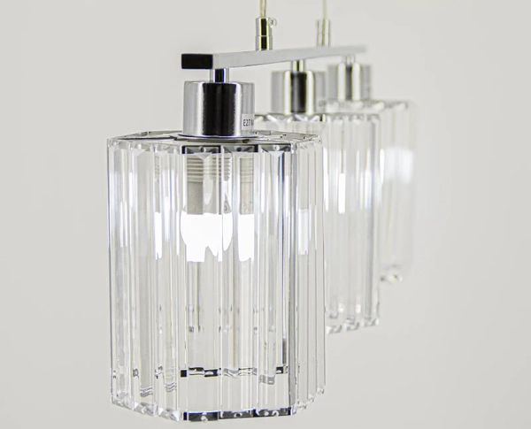 Kryształowa lampa wisząca 6791/3 8C do sypialni chrom