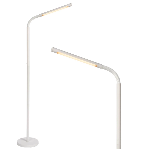 Biała lampa podłogowa Gilly do sypialni LED 3W 2700K ściemnialna