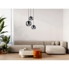 Potrójna szklana wisząca lampa Calto PND-67705-3-BK-SG przydymiona