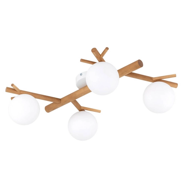 Lampa sufitowa jadalniana Sheron 5309 japandi balls biały drewniany