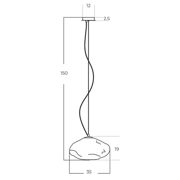 Szklana lampa wisząca INES AZ5763 Azzardo do salonu złoty przezroczysty